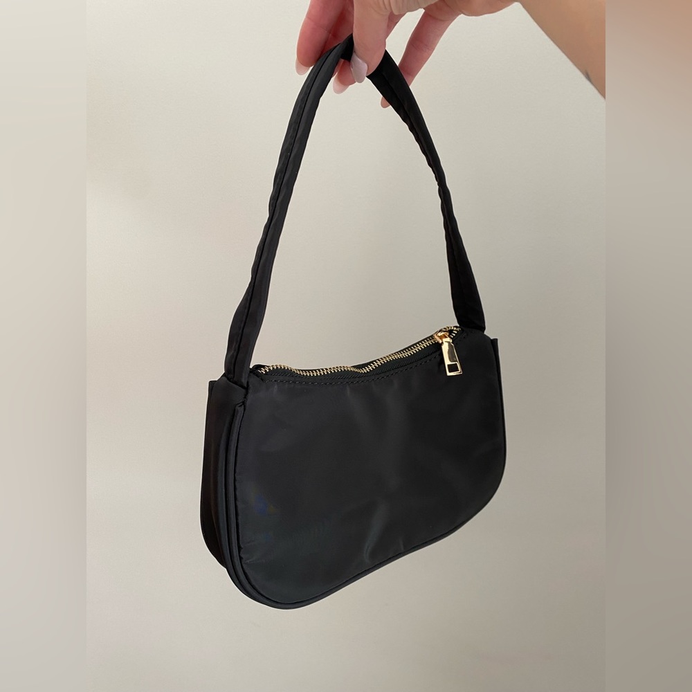 Black Nylon Shoulder Purse